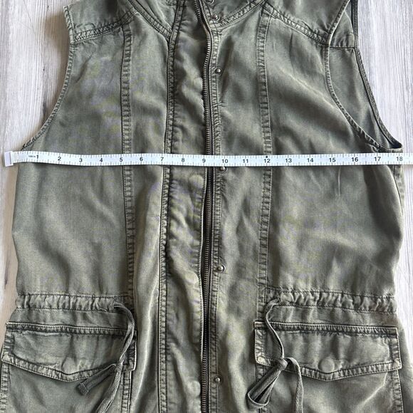 NWT Lucky Brand Green Military Lyocell Vest With Cinch Waist Small (MSRP $99) - Picture 7 of 12